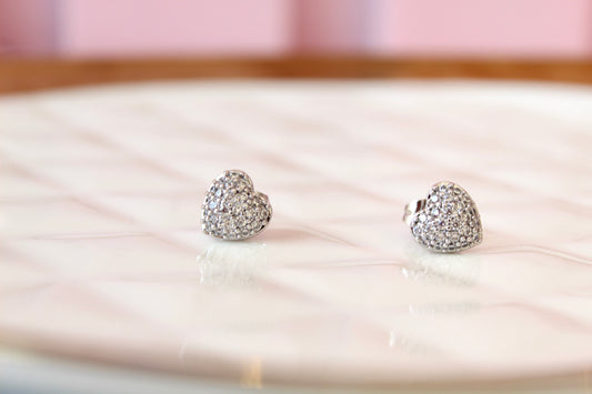 Aretes de corazón Plata